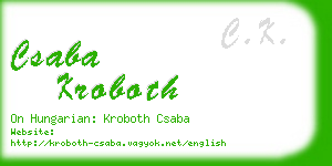 csaba kroboth business card